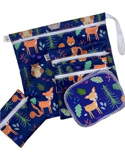 Woodland animals washable wipes and wet bag set - Image 4