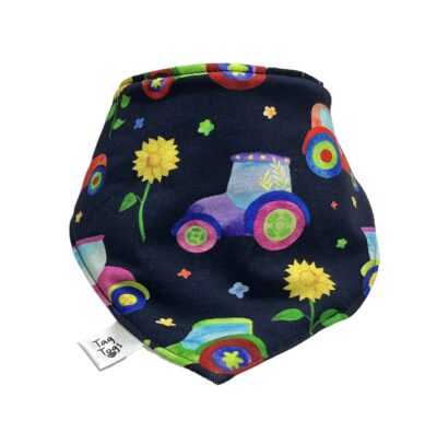 Navy Tractors Dribble Bib - Image 2