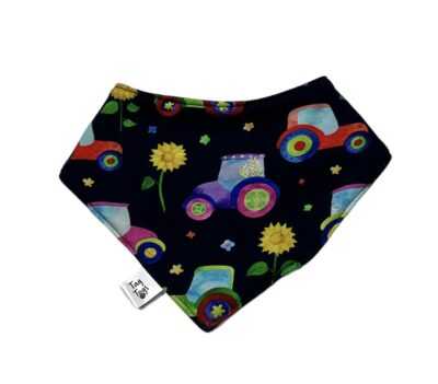 Navy Tractors Dribble Bib - Image 4
