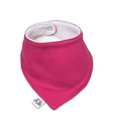 Plain Cerise Pink Dribble Bib - Image 3