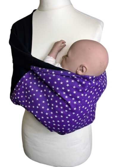 Purple stars pouch sling with accent panel - Image 2