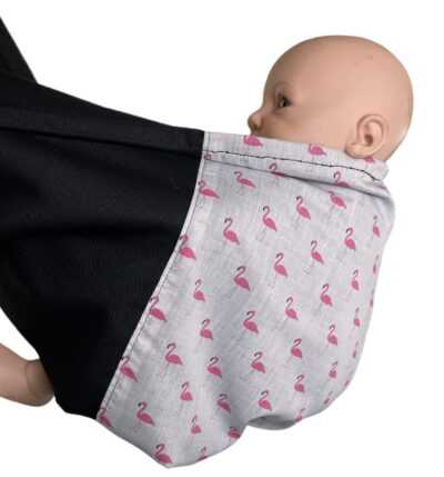 Flamingos pouch sling with accent panel