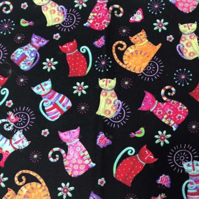 Colourful Cats accent panel mei tai pouch sling babywearing bag